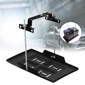 Universal Adjustable Metal Car Battery Tray Adjustable Hold Down Clamp Bracket Kit Cycle