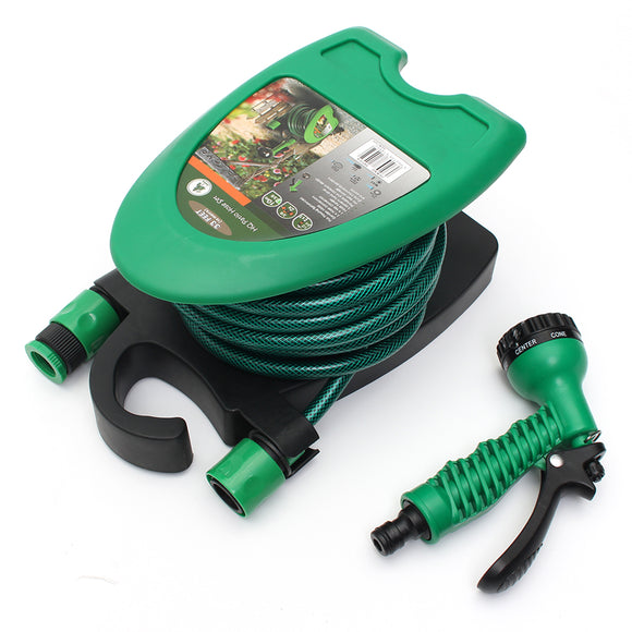 10M Portable Mini Water Hose Reel Handheld Shower Watering Washing Hose Storage Holder Kit