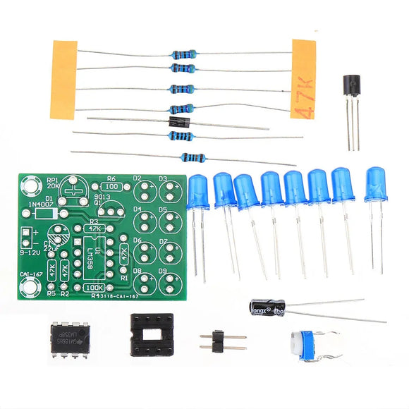 10Pcs LM358 Breathing Light Production Kit Electronic DIY Training Parts Electric Vehicle Modification LED Blue Flash