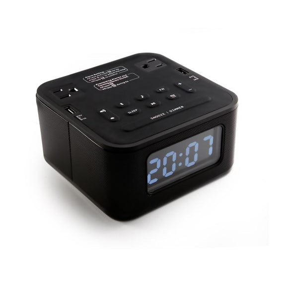 Alarm Clock Radio Wireless bluetooth Speaker Digital Clock With FM Radio Dual