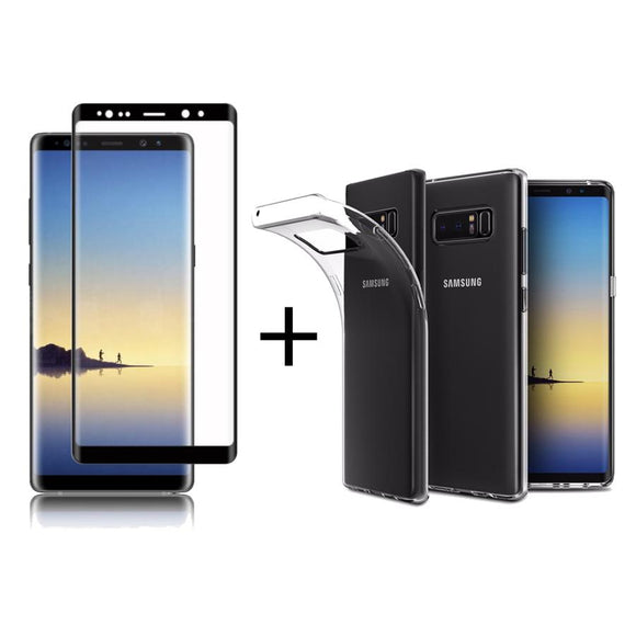 Bakeey 3D Curved Edge Tempered Glass Film With Transparent TPU Case for Samsung Galaxy Note 8