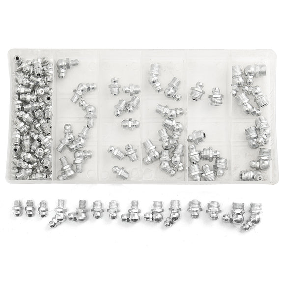 110 Pcs Hydraulic Lubrication Lube Grease Fittings Assortment Zerk Grease Zerk Nipple Fitting