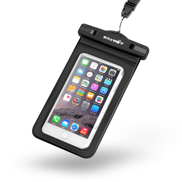 BlitzWolf BW-WB1 Universal IPX8 Waterproof Case Dry Bag With Clip For All Up To 6.0 Inch Smartphones