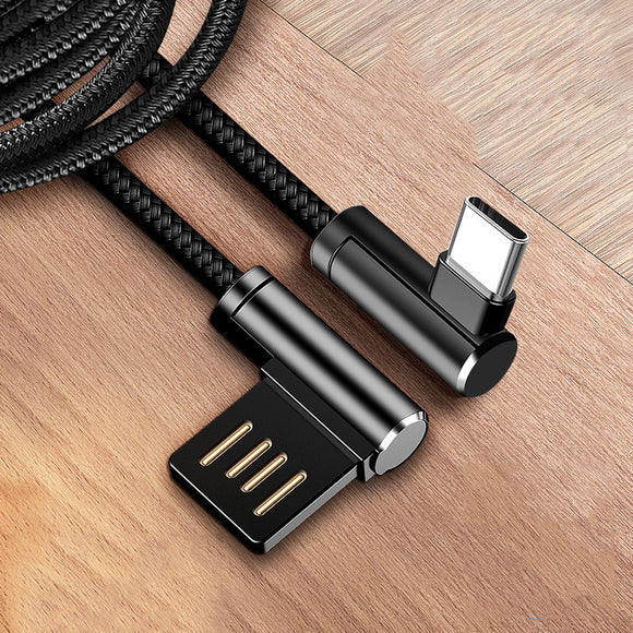 Bakeey 2.4A Dual 90 Degree Elbow Type C Micro USB  Fast Charging Data Cable For Xiaomi MI8 MI9 HUAWEI Oneplus 7 Pocophone F1 S10 S10+