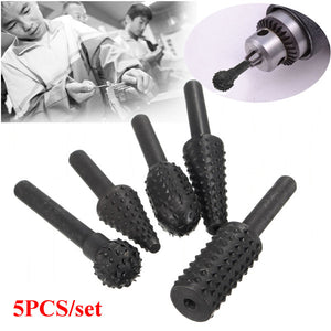 5pcs 1/4 Inch Shank HSS Rotary Burr Set Woodworking Tool