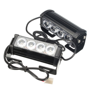 Pair 12V 4-LED Strobe Flash Flashing Hazard Grille Beacons Light Lamp Bulb Truck