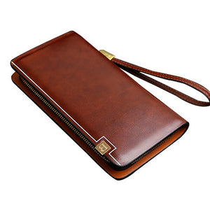 Pu Leather Clutch Bag Business 8 Card Slots Wallet Phone Bag For Men