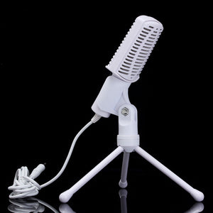 LEORY Rotatable 3.5mm Condenser KARAOKE Microphone Mic Recording Stand Microphone With Holder