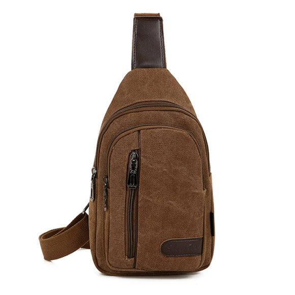 Men Canvas Sling Shoulder Bag Cool Casual Outdoor Chest Pack for 9.7 Inch ipad