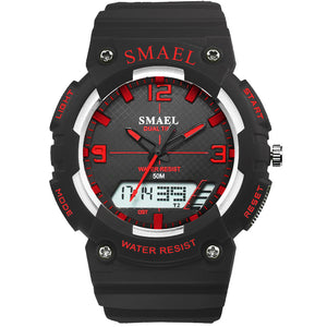 SMAEL 1539 Student Sport Watch Casual Style Waterproof Digital and Analog Dual Display Wristwatch