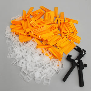 201Pcs 2mm Tile Leveling Spacers System Set 100 Clips + 100 Wedges + Plier Tiling Spacer