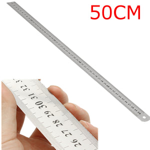 50CM Stainless Steel Double Side Scale Straight Ruler Measure Tool