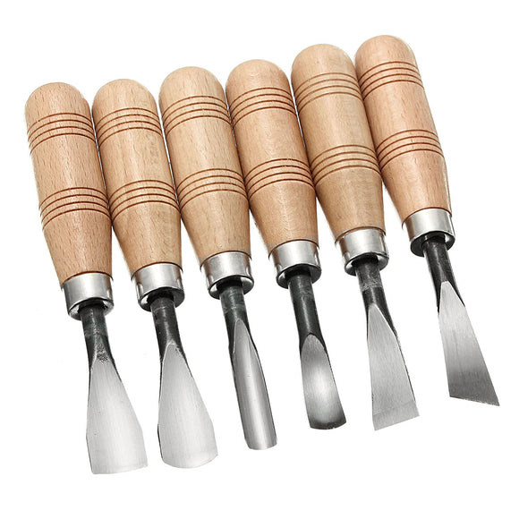 6Pcs Wood Carving Hand Chisels Tool Set Woodworking Professional Lathe Gouges