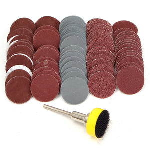 100Pcs 1 100 180 240 1500 3000 Grit Sanding Disc Hook Loop Sandpaper +Shank"