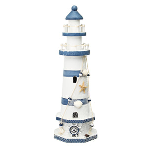 Mediterranean Wooden Light House Tower Nautical Starfish Shell Theme Home Decorations