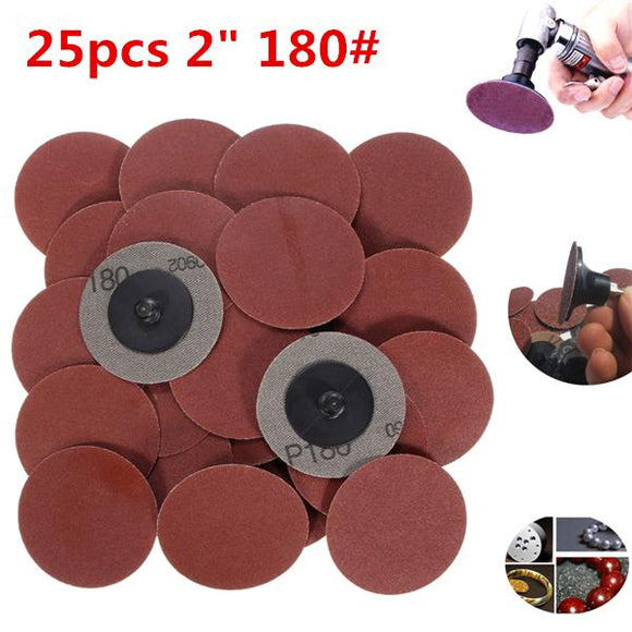 25pcs 2 Inch 180 Grit Roll Lock Sanding Discs R-Type Abrasive Tool