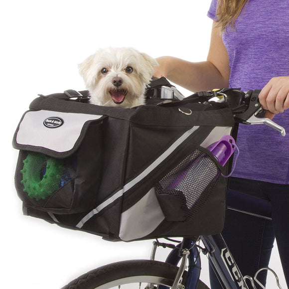 Pet Puppy Bicycle Basket Storage Puppy Ride Bike Canopy Dog Cat Carrier Safety