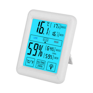 Electronic Digital Thermometer and Hygrometer Large Screen Indoor Touch Screen Temperature and Humidity Meter