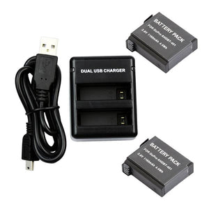 2Pcs 3.8V 1160MAH Battery USB Dual Charger For Gopro Hero 4 AHDBT-401