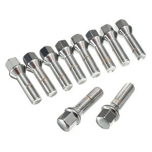 10pcs M14 x 1.5 40mm Steel Wheel Bolts Screw For Vehicle Audi A3 A4 S3 A6 VW Golf Seat 19mm Hex