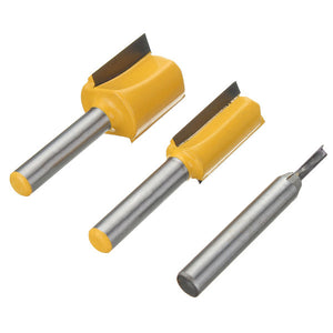 3pcs 1/4 Inch Shank Undersize Plywood Dado Router Bit Set Woodworking Cutter