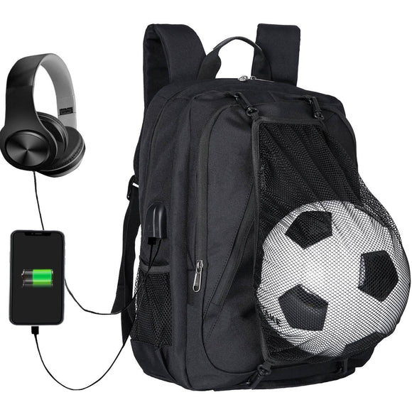 Men's Sports Bags Basketball Backpack USB Charging School Bags For Teenager Boys Soccer Ball Pack La