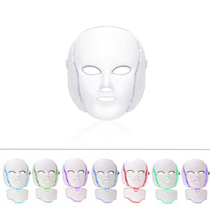 7 Color LED Light Photon Face Mask Neck Rejuvenation Skin Facial Therapy Wrinkle Mask