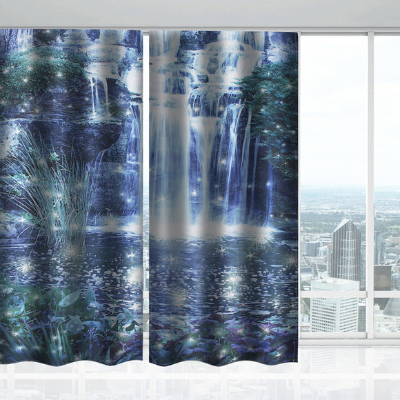 2 Panel 3D Pringting Blackout Window Curtains Screens Thermal Drapes For Study Room Bedroom