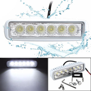 12V 6 LED Spreader Marine Flood Work White Light For Boat Yacht Motorcycle Truck Car