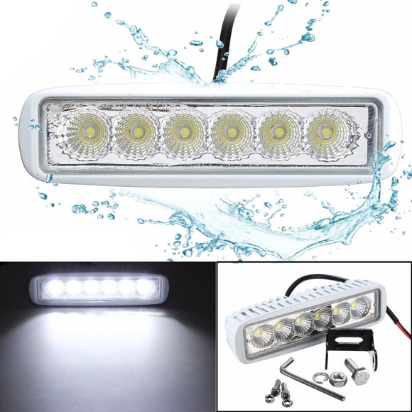 12V 6 LED Spreader Marine Flood Work White Light For Boat Yacht Motorcycle Truck Car