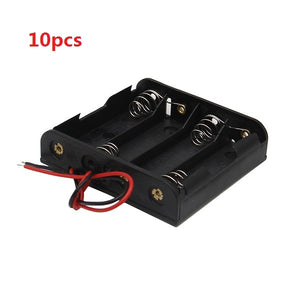 10pcs DIY 6V 4-Slot / 4 x AA Battery Holder With Leads