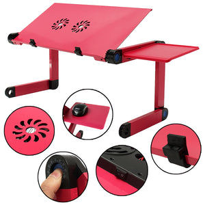 Aluminum Alloy 360 Degree Adjustable Folding Computer Laptop Desk with Cooling Fans