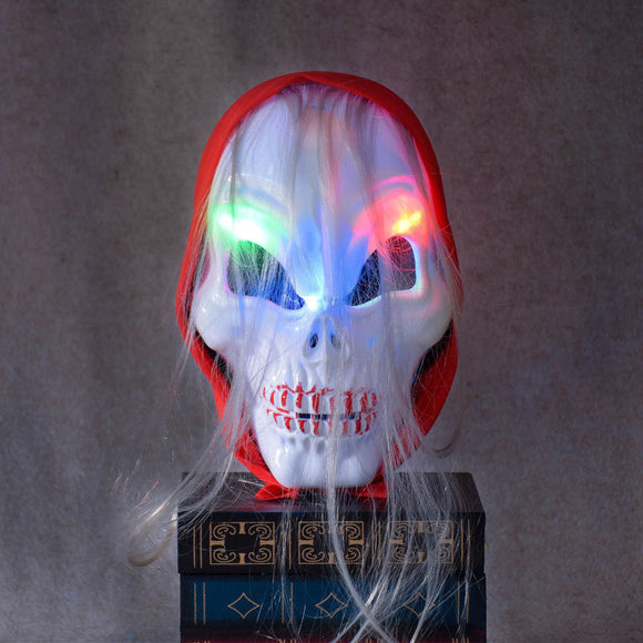 Halloween Horror Skull Ghost LED Light Mask Zombie Red Headscarf hHeadband Luminescent Costume Party