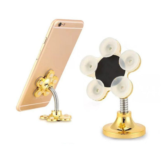 Universal Dual Powerful Suction Metal 360 Free Rotation Car Holder Desktop Stand for Xiaomi Mobile Phone