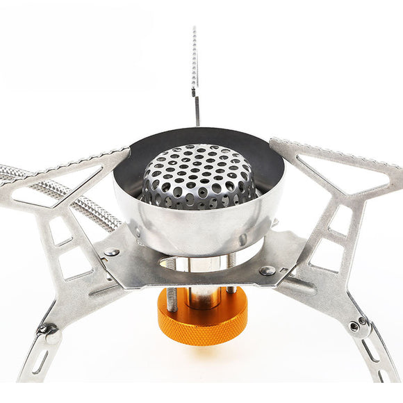 Hewolf Portable Outdoor Gas Stove Stainless Steel Split Type Windproof Furnace Burner