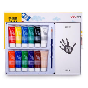 Deli 73872 Series Finger Paint Washable Children's Painting 12 Color Watercolor Paint