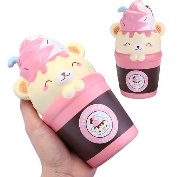 Creamiicandy Squishy Yummiibear Coffee Cup 18cm Slow Rising Toy With Tag Original Packing