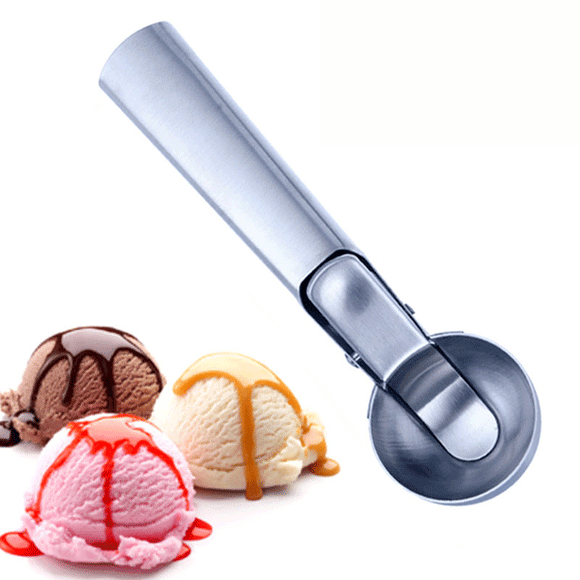 Honana CF-ICS01 Stainless Steel Ice Cream Spoon With Trigger Digging Ice Fruit Watermelon Ball Maker