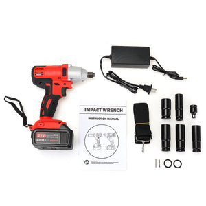 1/2 350N.m 1600W Brushless Cordless Electric Impact Wrench 15000mAh Battery"