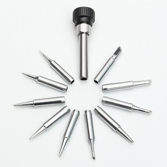 11Pcs 900M-T Soldering Iron Tips for 936 SAIKE ATTEN AOYUE KADA YIHUA Soldering Station