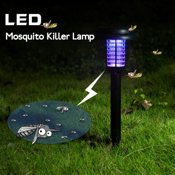 Garden Solar Power LED Mosquito Killer Lamp Yard Plastic Waterproof Lawn Light