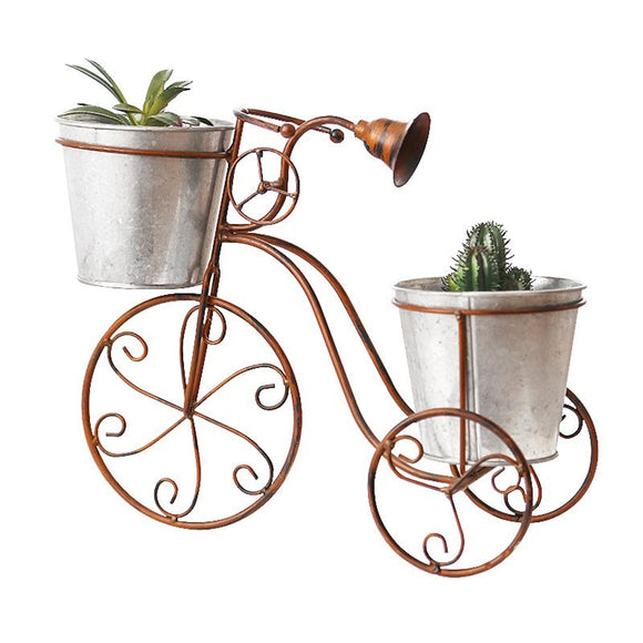 Iron Bicycle Plant Pot Stand Art Outdoor Indoor Garden Table Flower Rack Home Decorations