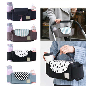 Outdoor Travel Baby Strollers Storage Bag Organizer Pram Buggy Pushchair Cup Diaper Hanging Pouch