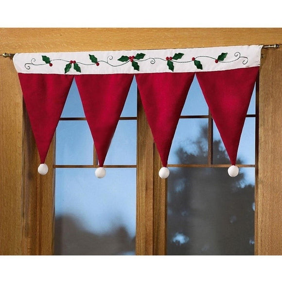 Christmas Party Home Decoration Santa Claus Hat Curtain Hanging Ornaments Toys Kids Children Gift