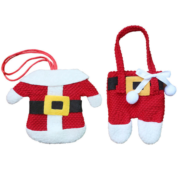 Christmas Party Home Table Decoration Clothes Pants Knife Fork Cutlery Bag Toys For Kids Gift