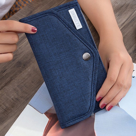 Men Women Phone Zipper Pocket 6 Slots Oxford Brief Fashion Wallet