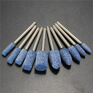 10pcs 1/8 Inch Shank Blue AbrasivE-mounted Stone Rotary Tool Grinding Wheel for Dremel