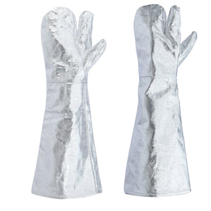 Heat Insulation Work Gloves Aluminum Foil Fabric High Temperature Working Thermal Radiation Glove Fire Protection 1000