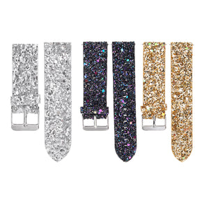 Replacement Bling Glitter Leather Wrist Strap Watch Band For Fitbit Versa