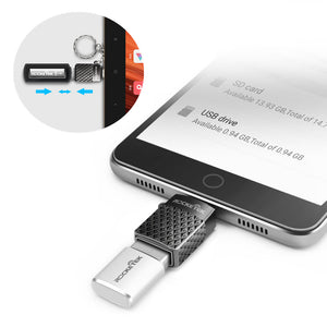 Rocketek Mini Portable Metal Micro USB Male to USB 3.0 Female Adapter Converter for Mobile Phone PC